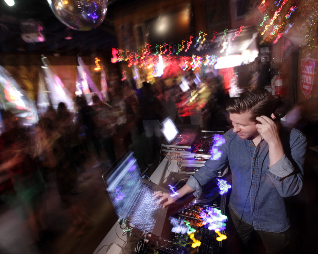 DJ Blake Ward performs at the Double Wide bar in Dallas, TX, on Jun. 12, 2016. (Jason Janik/Special Contributor)